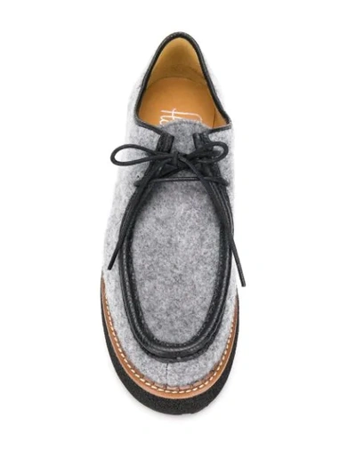 Shop Flamingos Mona Leather-trim Shoes In Grey
