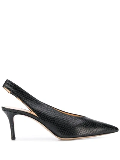 Shop Leqarant Lupin Textured Leather Pumps In Black