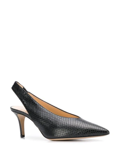 Shop Leqarant Lupin Textured Leather Pumps In Black