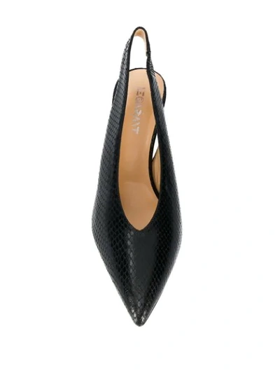 Shop Leqarant Lupin Textured Leather Pumps In Black