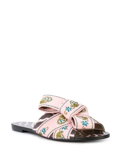 Shop Cynthia Rowley Jules Bow Slides In Brown