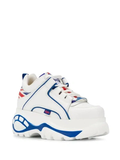 Shop Buffalo Union Jack Platform Sneakers In White