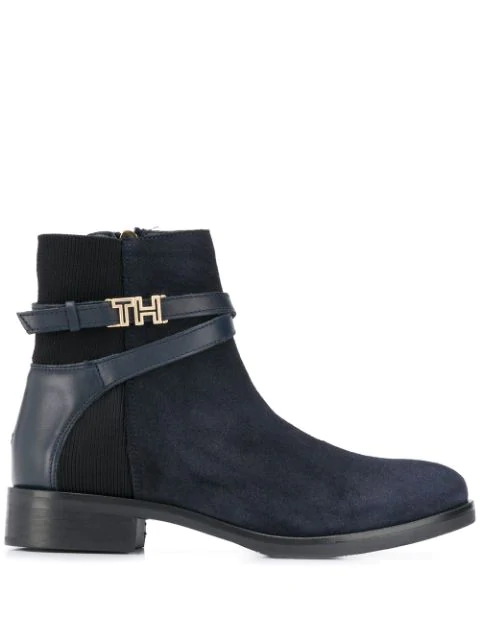 tommy hilfiger navy blue boots