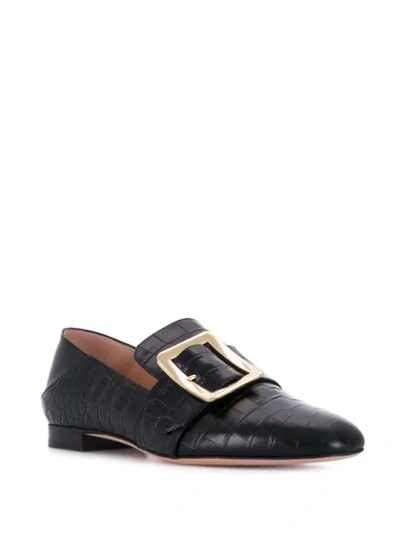 Shop Bally Embossed Janelle Loafers - Black