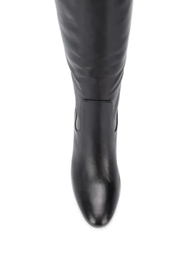 Shop Lola Cruz Thatcher Knee-high Boots In Black