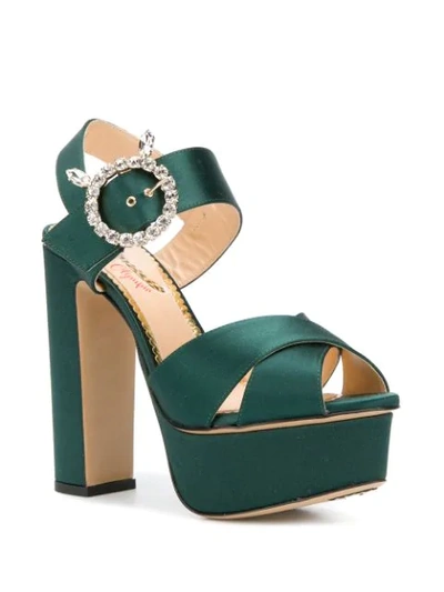 Shop Charlotte Olympia Bejeweled Aristocrat Sandals In Green