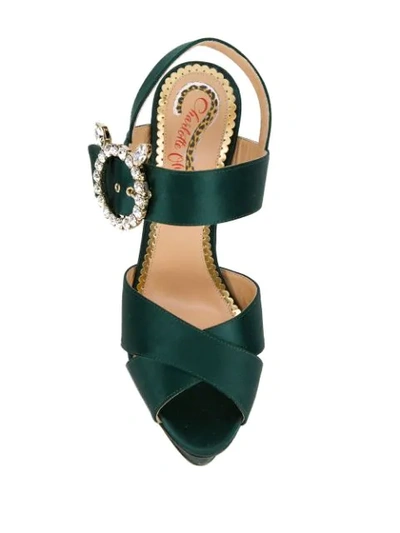 Shop Charlotte Olympia Bejeweled Aristocrat Sandals In Green