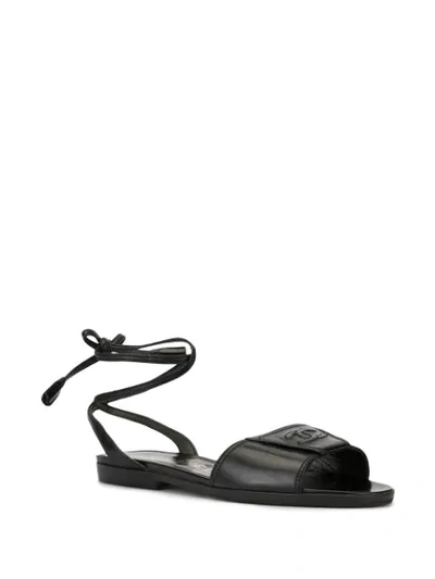 Pre-owned Chanel Sandals Shoes In Black