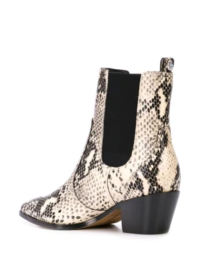 Shop Paige Willa Snakeskin Effect Boots In White