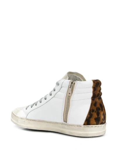 Shop P448 Leopard-print High-top Sneakers In White