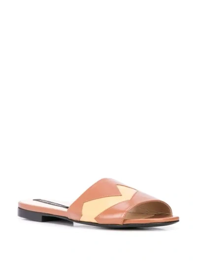 Shop Alberto Fermani Slip-on Low-heel Sandals In Brown