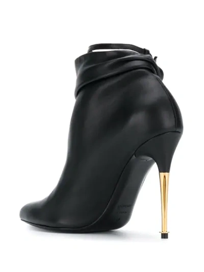 Shop Tom Ford Gold-tone Heel 110mm Ankle Boot In Black
