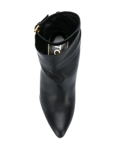 Shop Tom Ford Gold-tone Heel 110mm Ankle Boot In Black