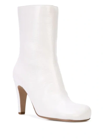Shop Bottega Veneta Bloc Boots In White