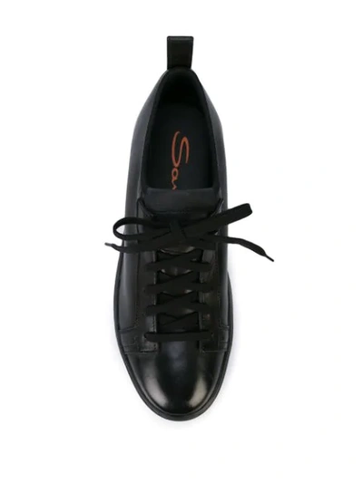 Shop Santoni Lace-up Low-top Sneakers In Black