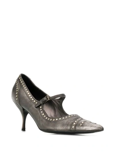 Pre-owned Prada 2000's Studded Pumps In Grey