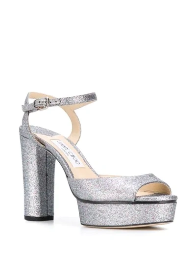 Shop Jimmy Choo Peachy 105mm Sandals In Metallic