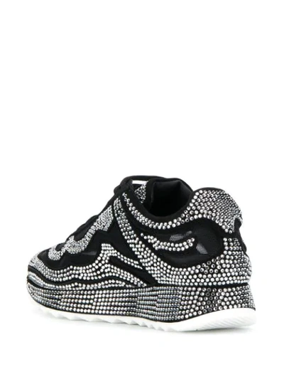 Shop Philipp Plein Crystal Runner Sneakers In Black