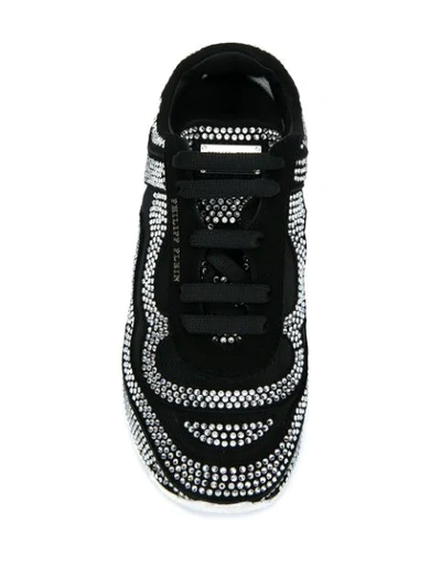 Shop Philipp Plein Crystal Runner Sneakers In Black