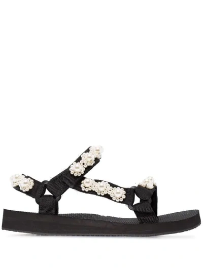 Shop Arizona Love Pearl-embellished Sandals In Black