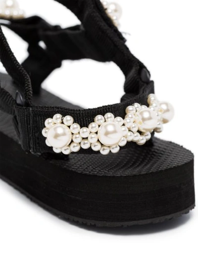 Shop Arizona Love Pearl-embellished Sandals In Black