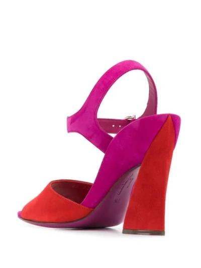 Shop Ferragamo Salvatore  Block Color Sandals - Pink