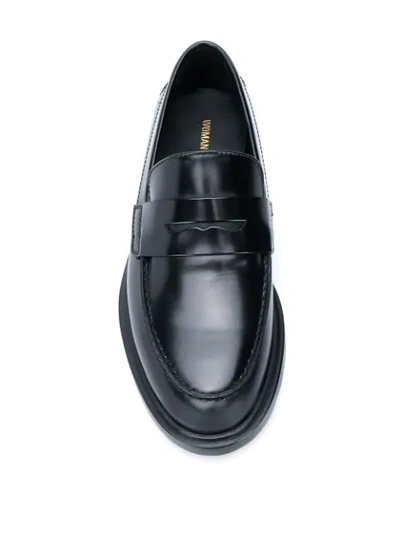 Shop Common Projects Embossed Logo Loafers In Black