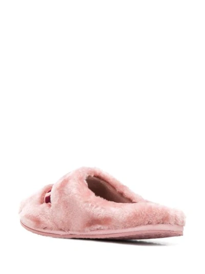 Shop Tommy Hilfiger Embroidered Logo Slippers In Pink