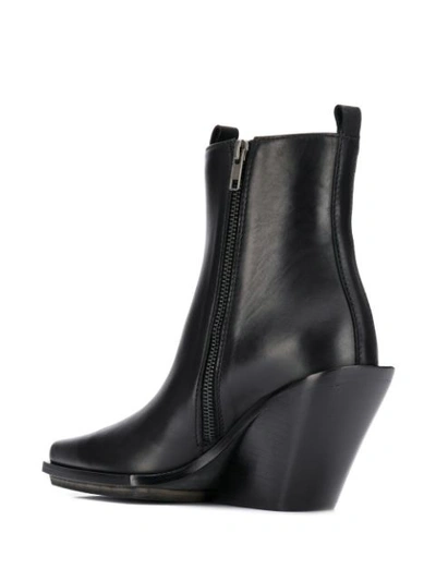 Shop Ann Demeulemeester Wedge Heel Ankle Boots In 99 Black