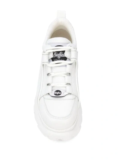Shop Buffalo Platform Lace-up Sneakers In White