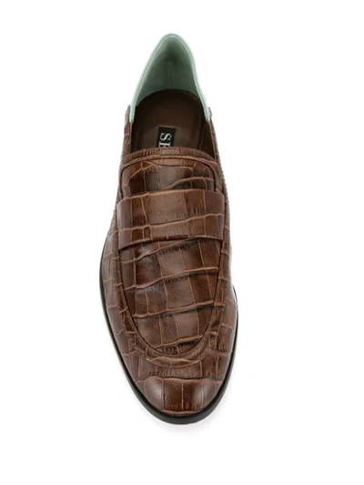 Shop Senso Sabrina Croc-effect Loafers In Brown