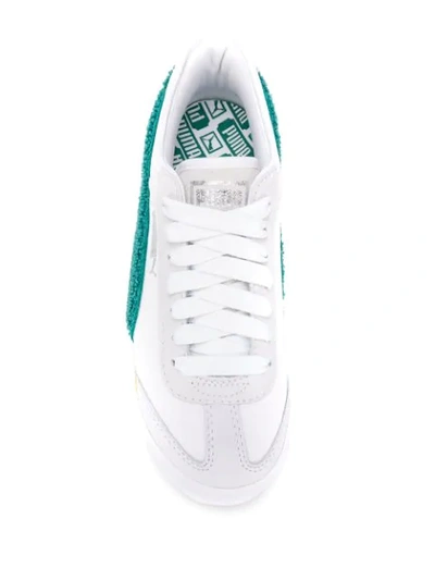 Shop Puma Shearling Logo Sneakers In White