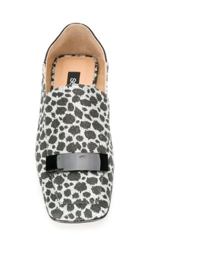 Shop Sergio Rossi Sr1 Leopard Print Loafers - Silver