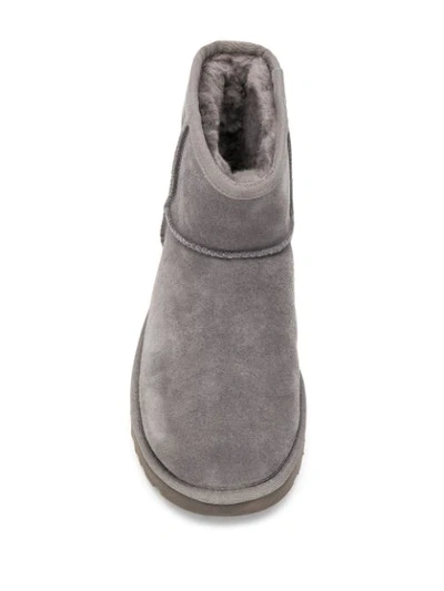 Shop Ugg Logo Print Mini Boots In Grey