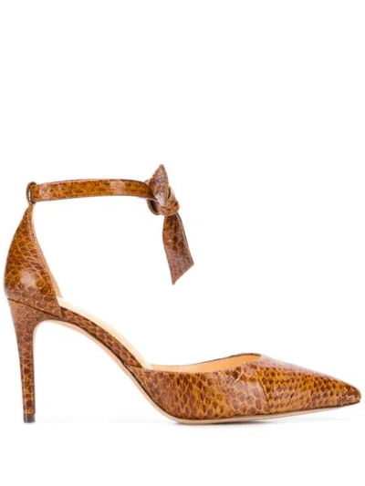 Shop Alexandre Birman Snakeskin-effect Pump Shoes In Brown