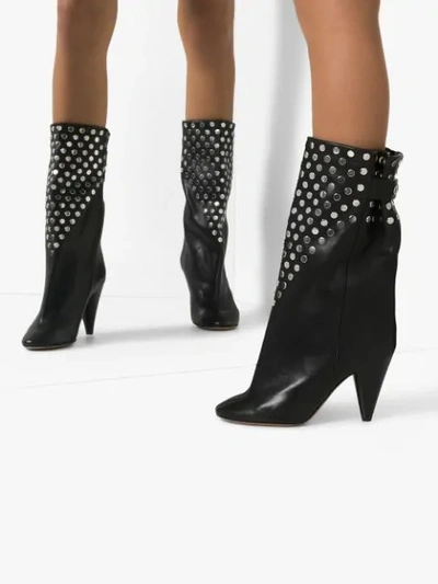 straf grundigt Produktivitet Isabel Marant Embellished Leather Ankle Boots In Black | ModeSens