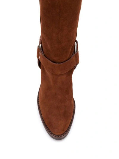 Shop See By Chloé Side Buckle Knee Length Boots In Brown