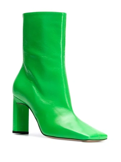 Shop Wandler Isa 90mm Square-toe Boots In Green