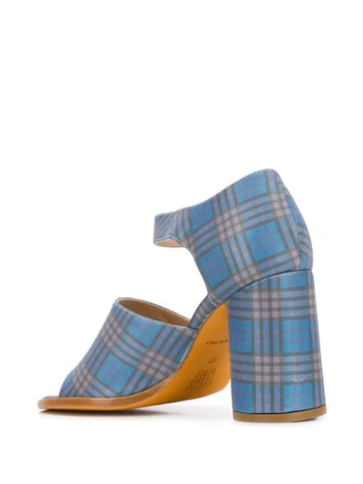 Shop Maryam Nassir Zadeh Eve Plaid Mid-high Sandals In Blue