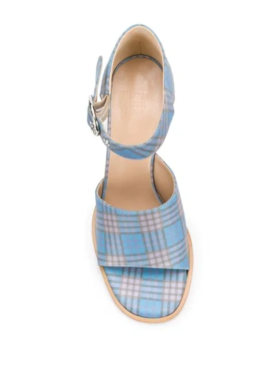 Shop Maryam Nassir Zadeh Eve Plaid Mid-high Sandals In Blue