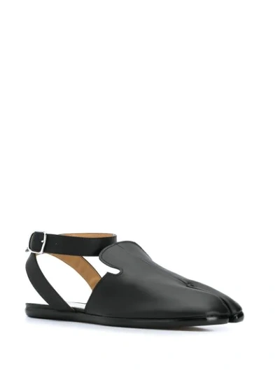 Shop Maison Margiela Tabi Cleft Toe Flat Sandals In Black