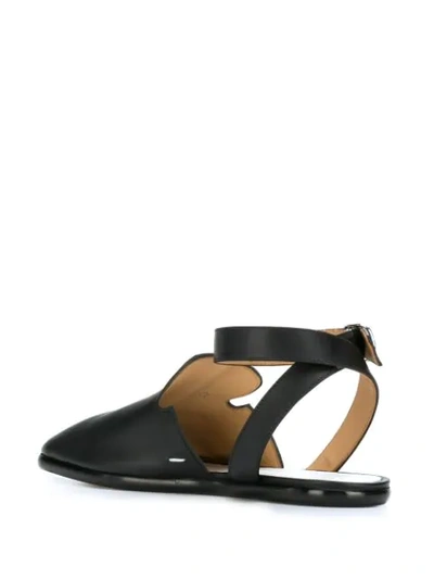 Shop Maison Margiela Tabi Cleft Toe Flat Sandals In Black