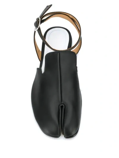 Shop Maison Margiela Tabi Cleft Toe Flat Sandals In Black