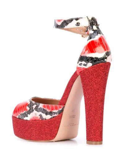 Madison.maison Snakeskin Effect Platform Sandals In Red