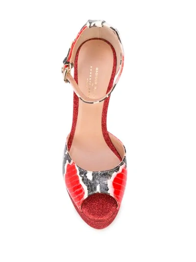 Madison.maison Snakeskin Effect Platform Sandals In Red