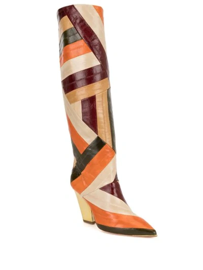 Shop Tory Burch Lila 90mm Knee-high Boots In Brown