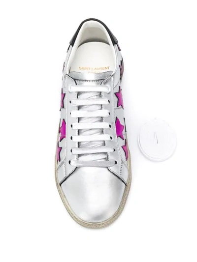 Shop Saint Laurent Star Patch Low In Silver