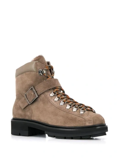 Shop Santoni Alpine Boots In Grey