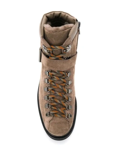 Shop Santoni Alpine Boots In Grey