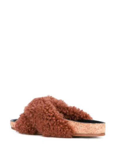 Shop Chloé Kerenn Slider Sandals In Black ,brown